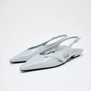 ZARA POINTED TOE SLINGBACK FLATS
Color: Light Gray * Size: 6.5